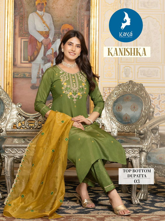 Kanishka By Kaya Tissue Shimmer Kurti With Bottom Dupatta Orders In India